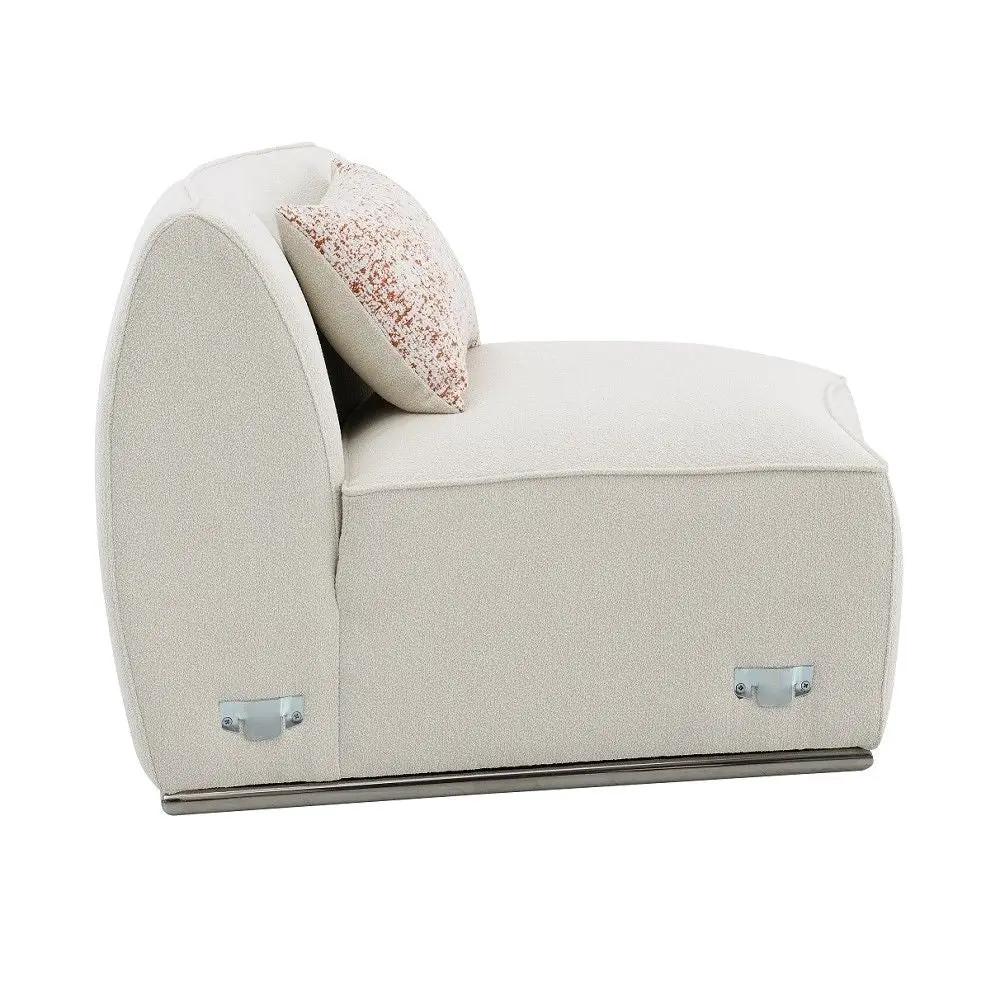 Sahara - Sectional Sofa With 3 Pillows - Beige Boucle by Unique Piece Furniture