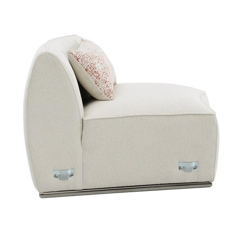 Sahara - Sectional Sofa With 3 Pillows - Beige Boucle by Unique Piece Furniture