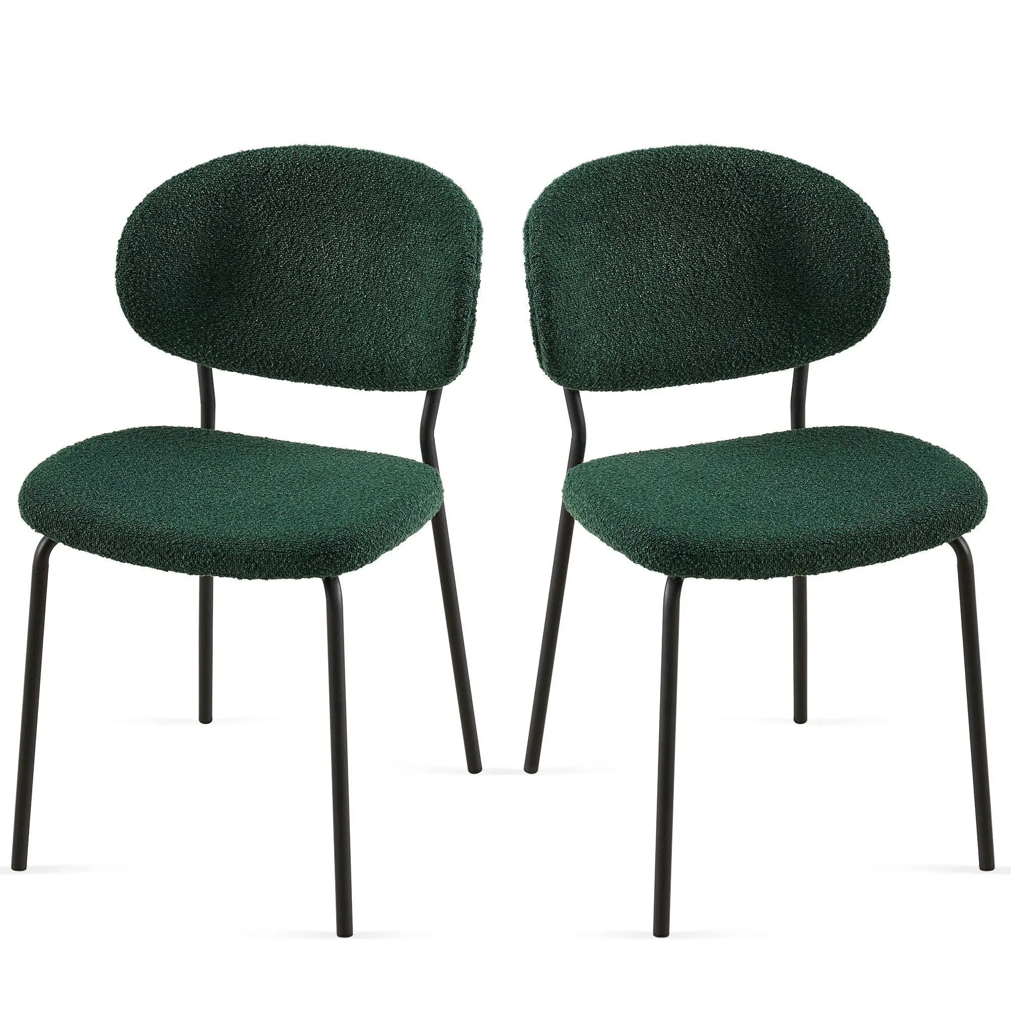 Boucle Dining Chairs, Dining Chairs With Metal Legs For Dining Room, Kitchen, Living Room by Unique Piece Furniture