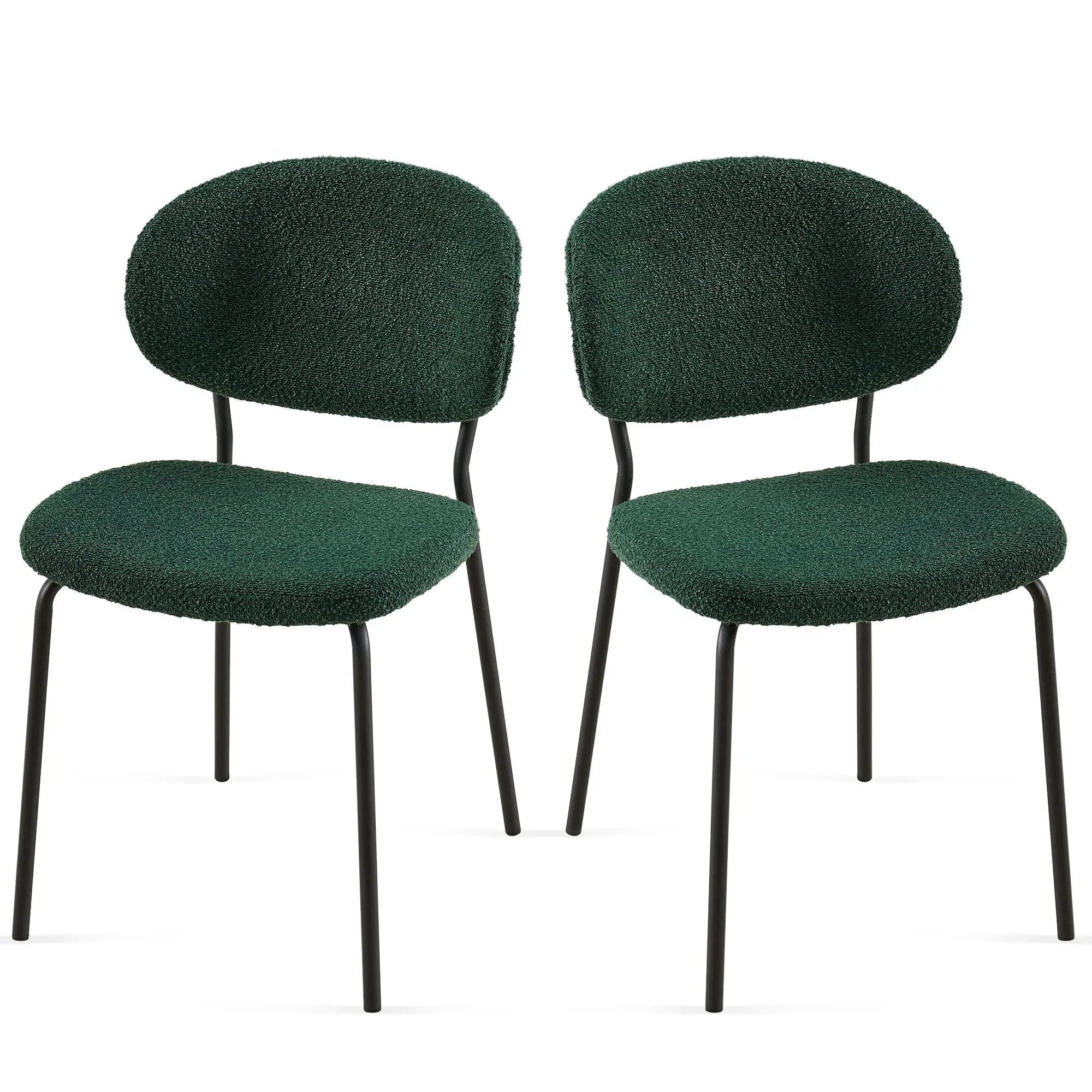 Boucle Dining Chairs, Dining Chairs With Metal Legs For Dining Room, Kitchen, Living Room by HouseOfZazla