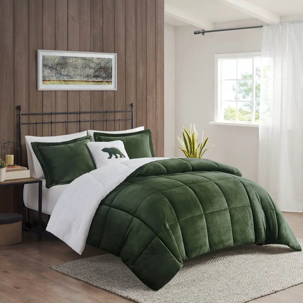 King Plush to Sherpa Down Alternative Comforter Set by HouseOfZazla