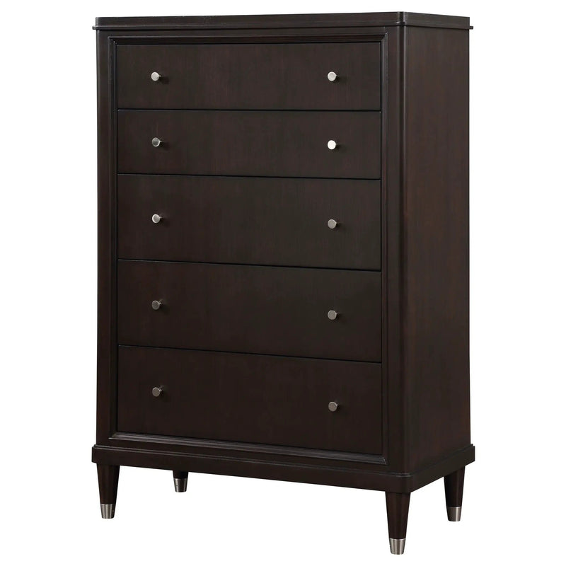 Niguel - 5 Drawer Chest Storage Furniture - Brown by HouseOfZazla
