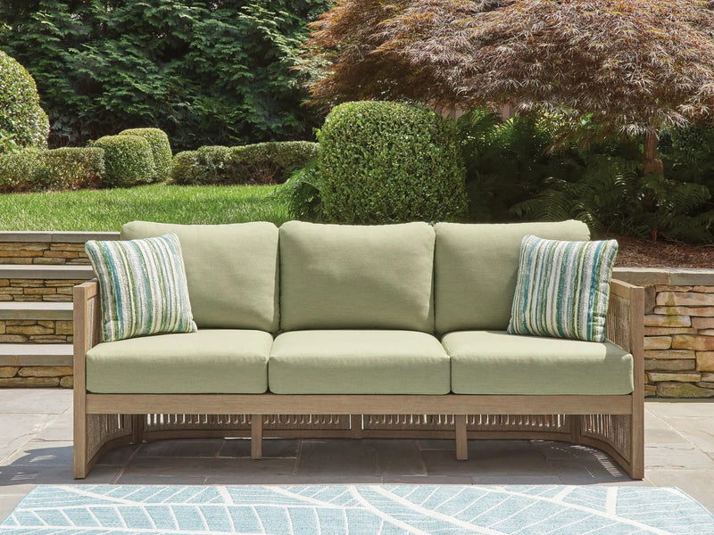 Serena Shores - Sofa With Cushion - Beige / Green by Unique Piece Furniture