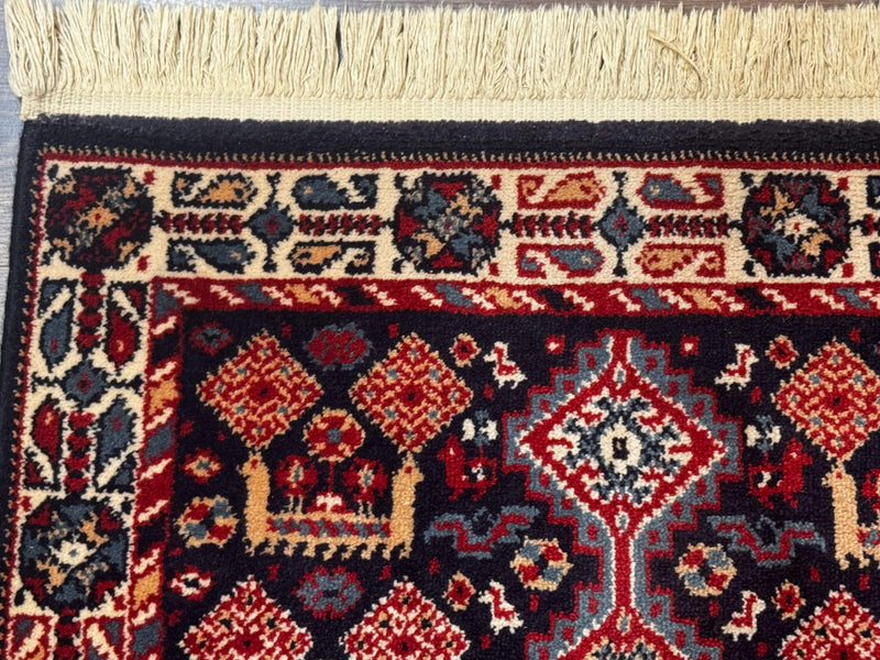 Small Karastan Rug 3x4, Yuruk Collection, Wool, Tribal, Geometric, Navy Blue by Jewel Rugs