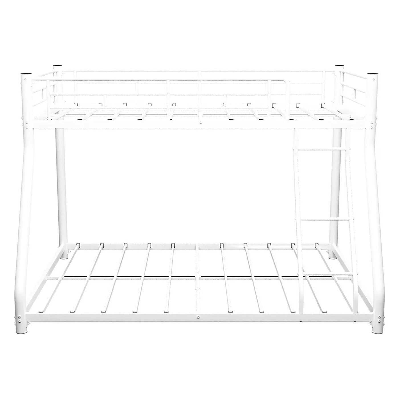 Bunk Bed Frame With Ladder And Guardrail, Heavy Duty Noise Free Design Metal Construction by HouseOfZazla
