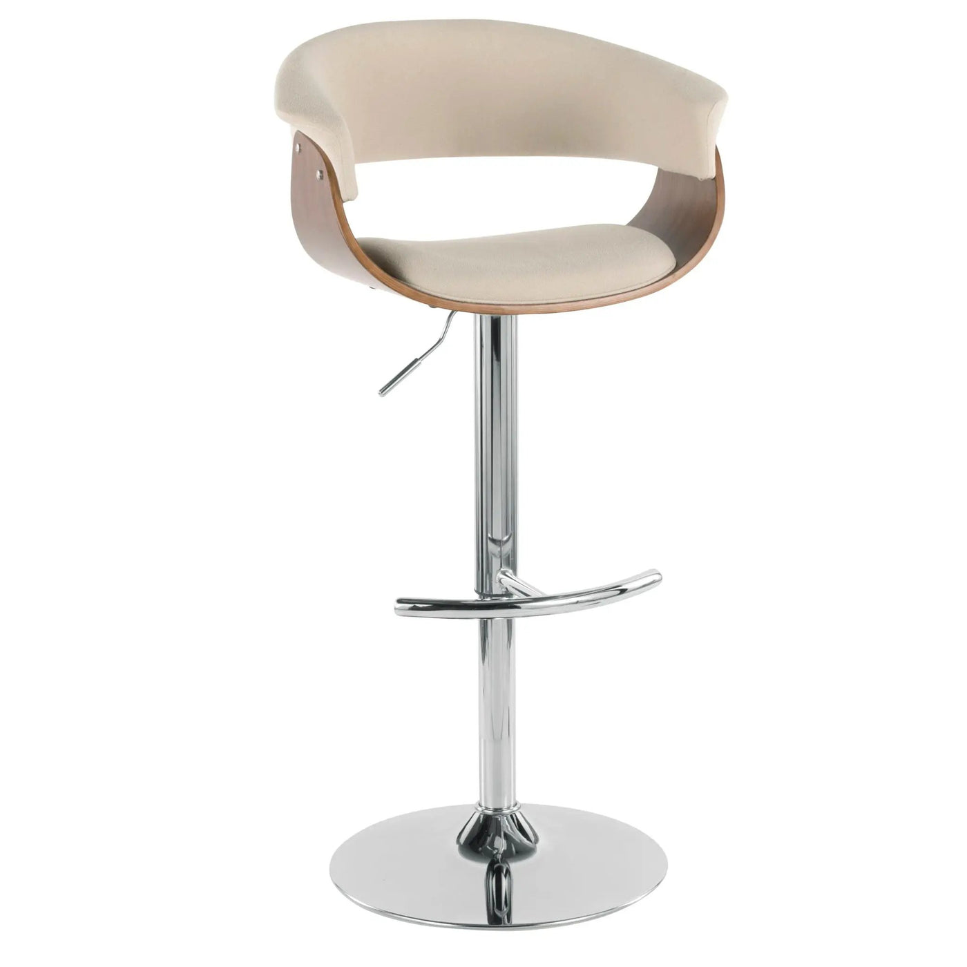 Vintage Mod - Mid Century Modern Adjustable Height Barstool With Swivel With Rounded T Footrest (Set of 2) by HouseOfZazla