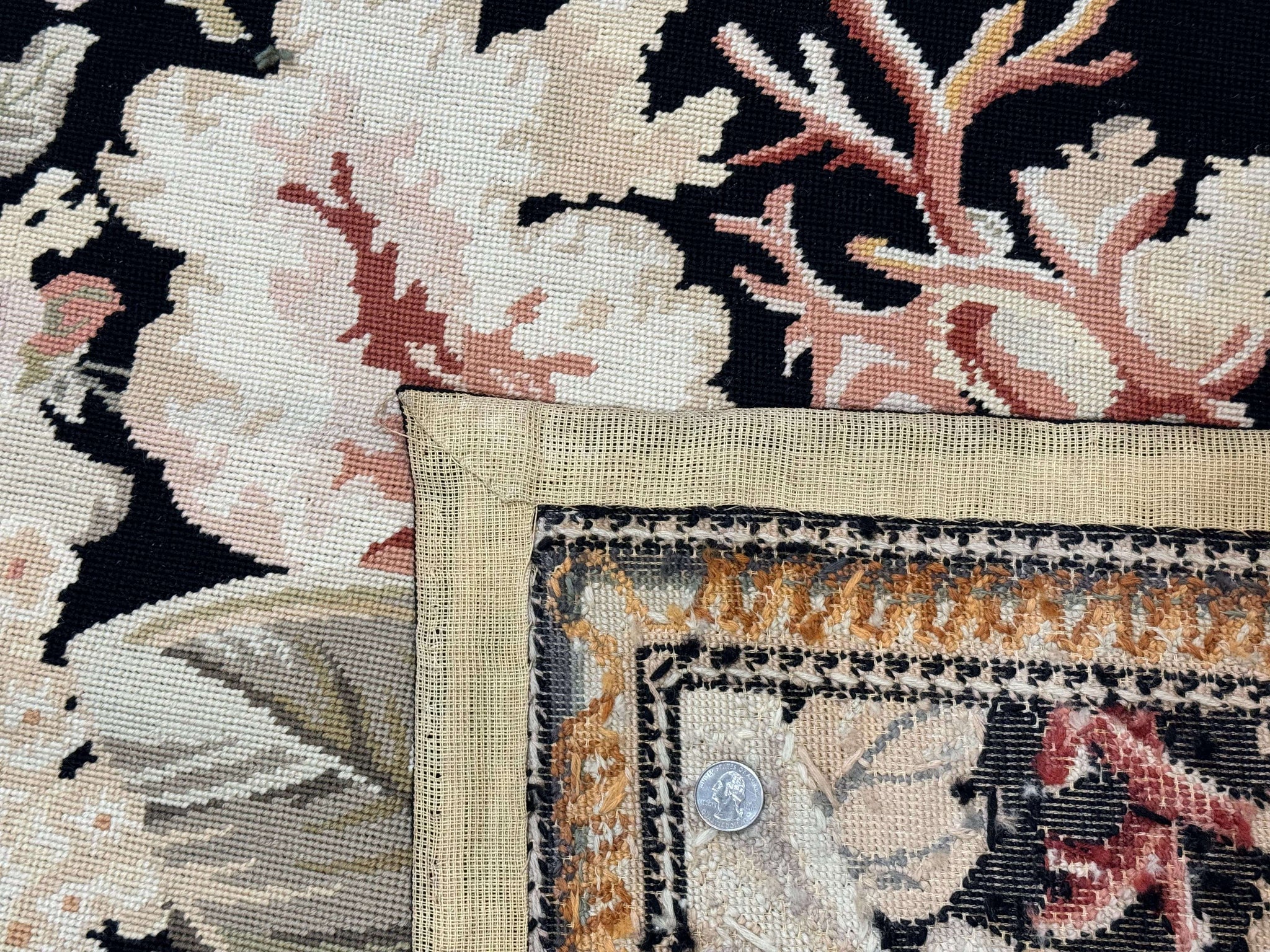 Palace Size Needlepoint Rug 13x17, Extra Large Wool Floral Handmade Carpet, European Design, Botanical by Jewel Rugs