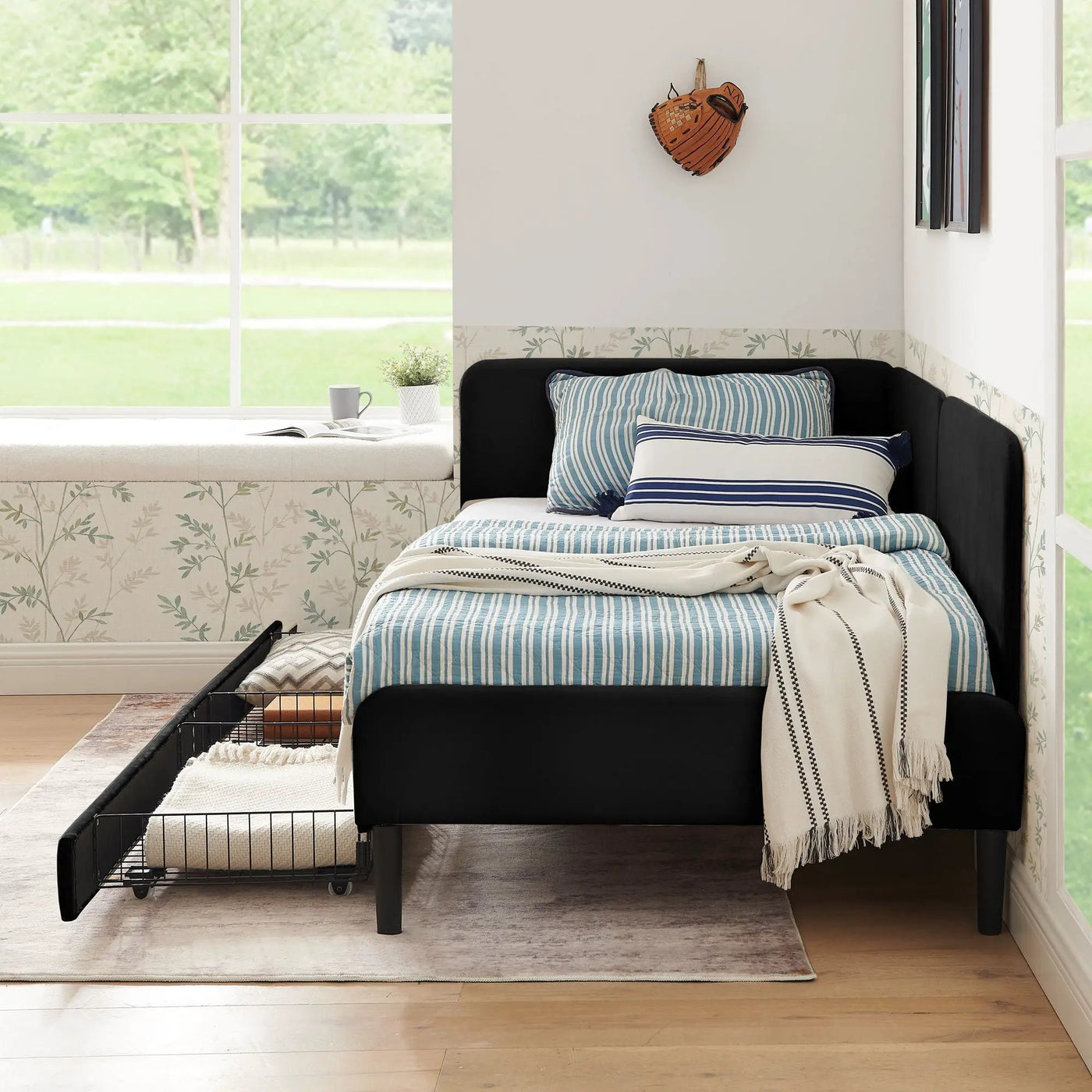 Upholstered Platform Bed Frame With 2 Storage Drawers And Adjustable Sofa Bed by Unique Piece Furniture