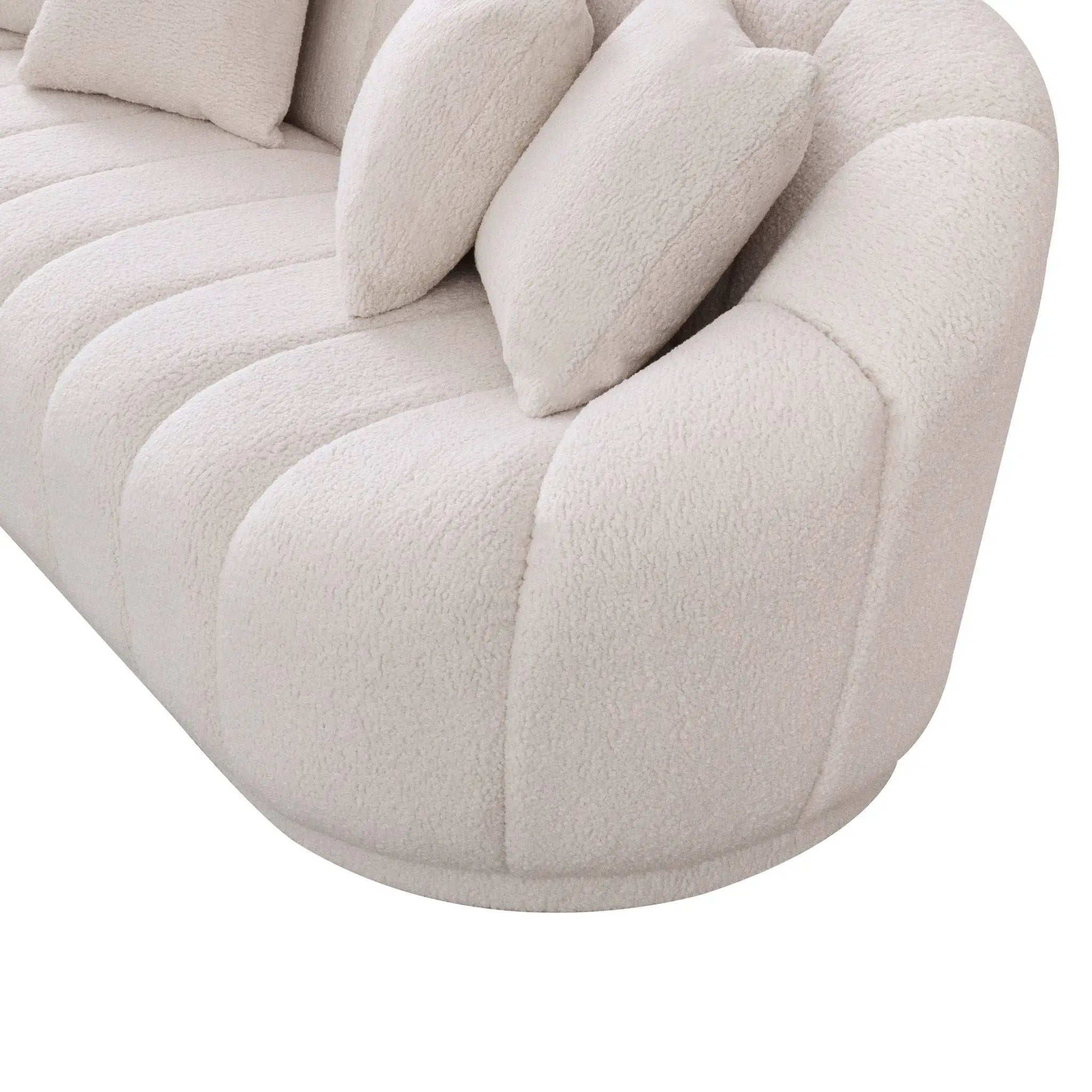 Maximilian - Modern Japandi Style Tight Back Boucle Couches by Unique Piece Furniture