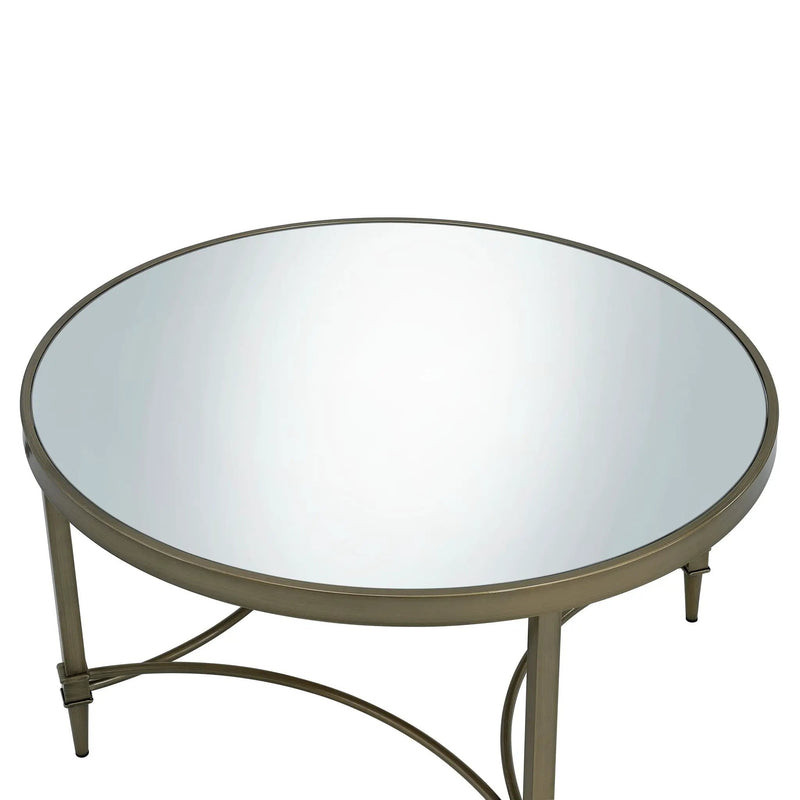 Aditya - Mirrored Antique Brass Coffee Table - Antique Brass by HouseOfZazla