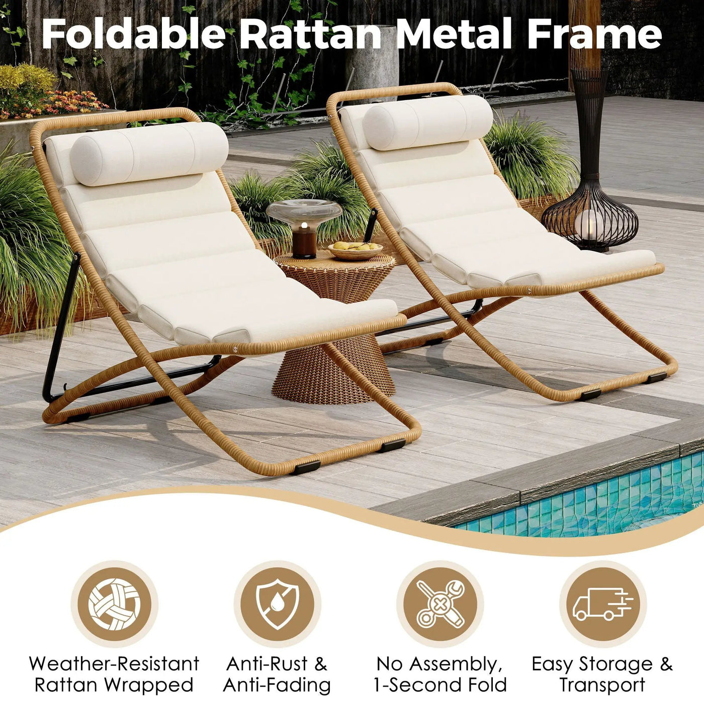 Outdoor Folding Chair With Adjustable Backrest (Set of 2) by HouseOfZazla