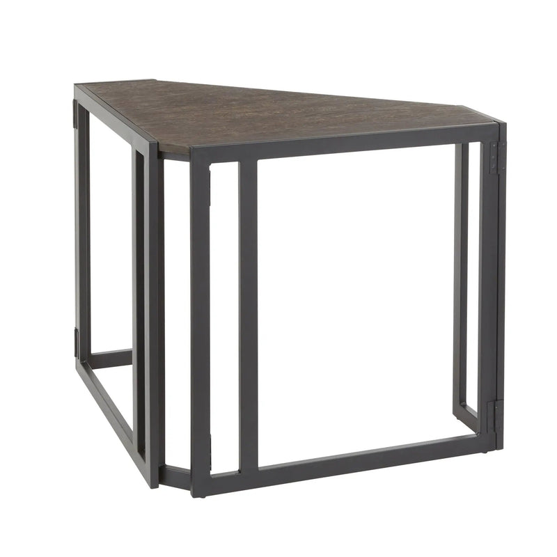 Roman - Industrial Corner Desk - Black / Espresso by HouseOfZazla