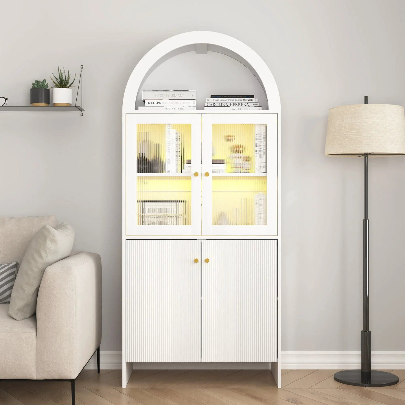 Modern Tech Inspired Dome Cabinet With LED Lighting by Unique Piece Furniture