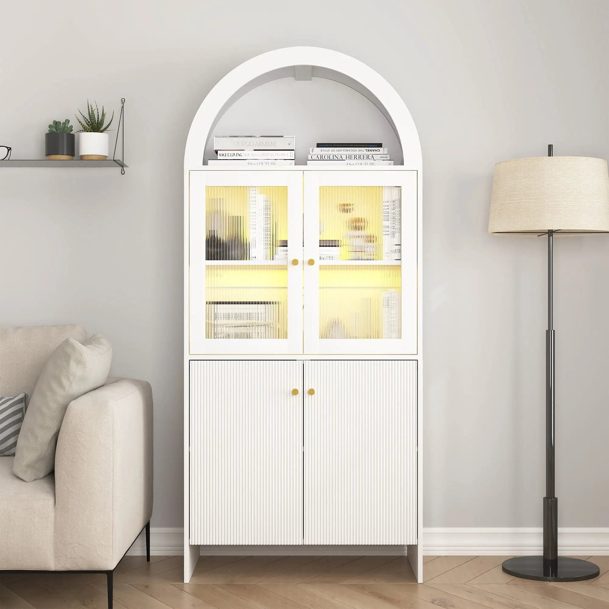 Modern Tech Inspired Dome Cabinet With LED Lighting by Unique Piece Furniture