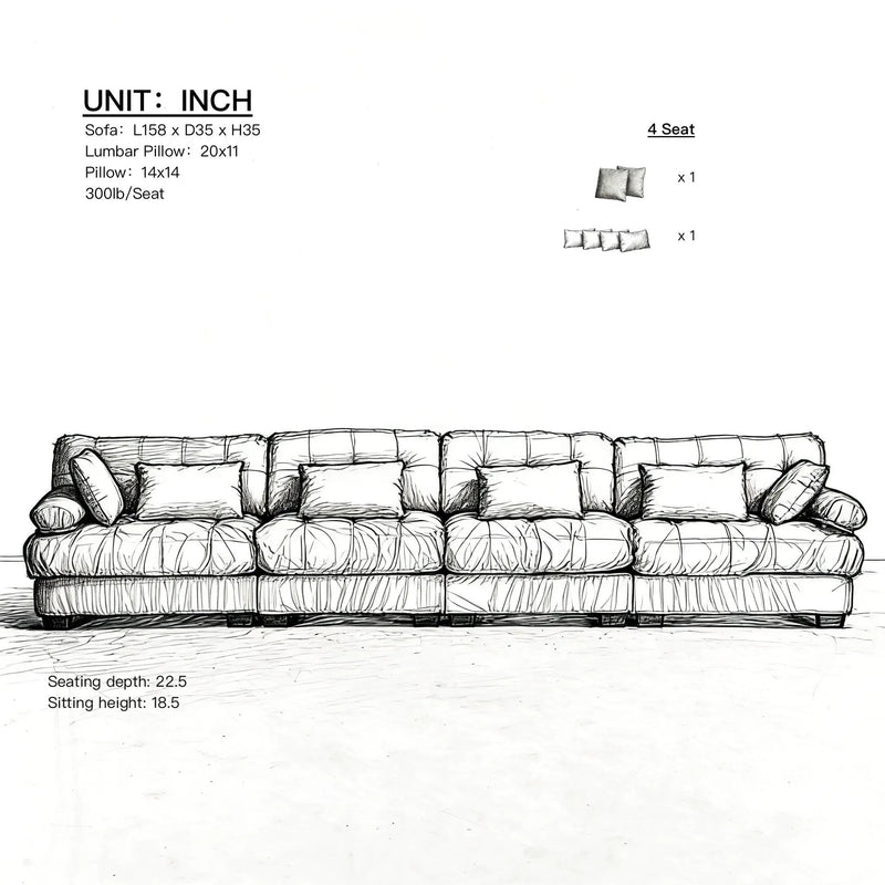 Modular Sectional Sofa Cloud Couch by HouseOfZazla