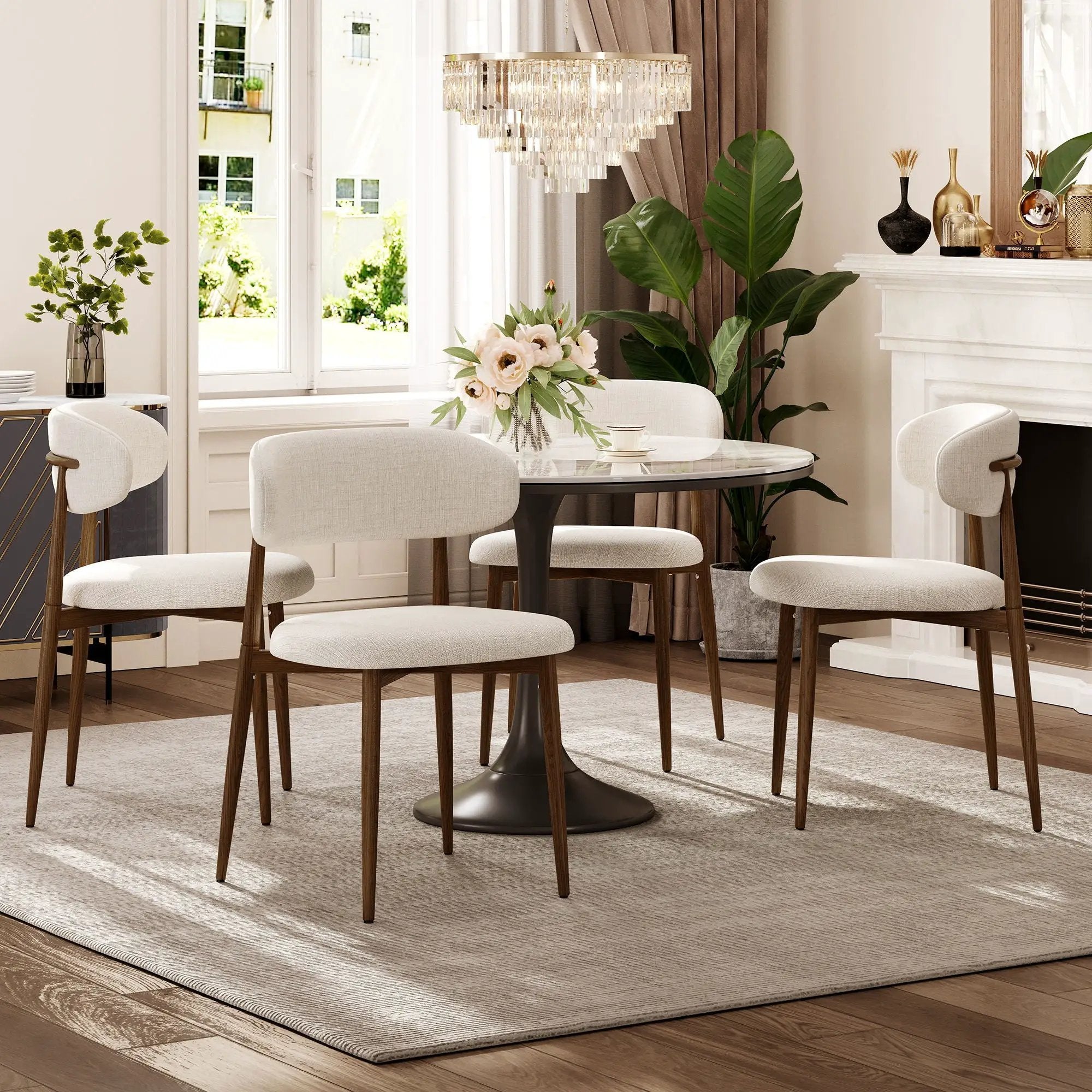 Upholstered Dining Chairs For Dining Room (Set of 2) - Beige by Unique Piece Furniture