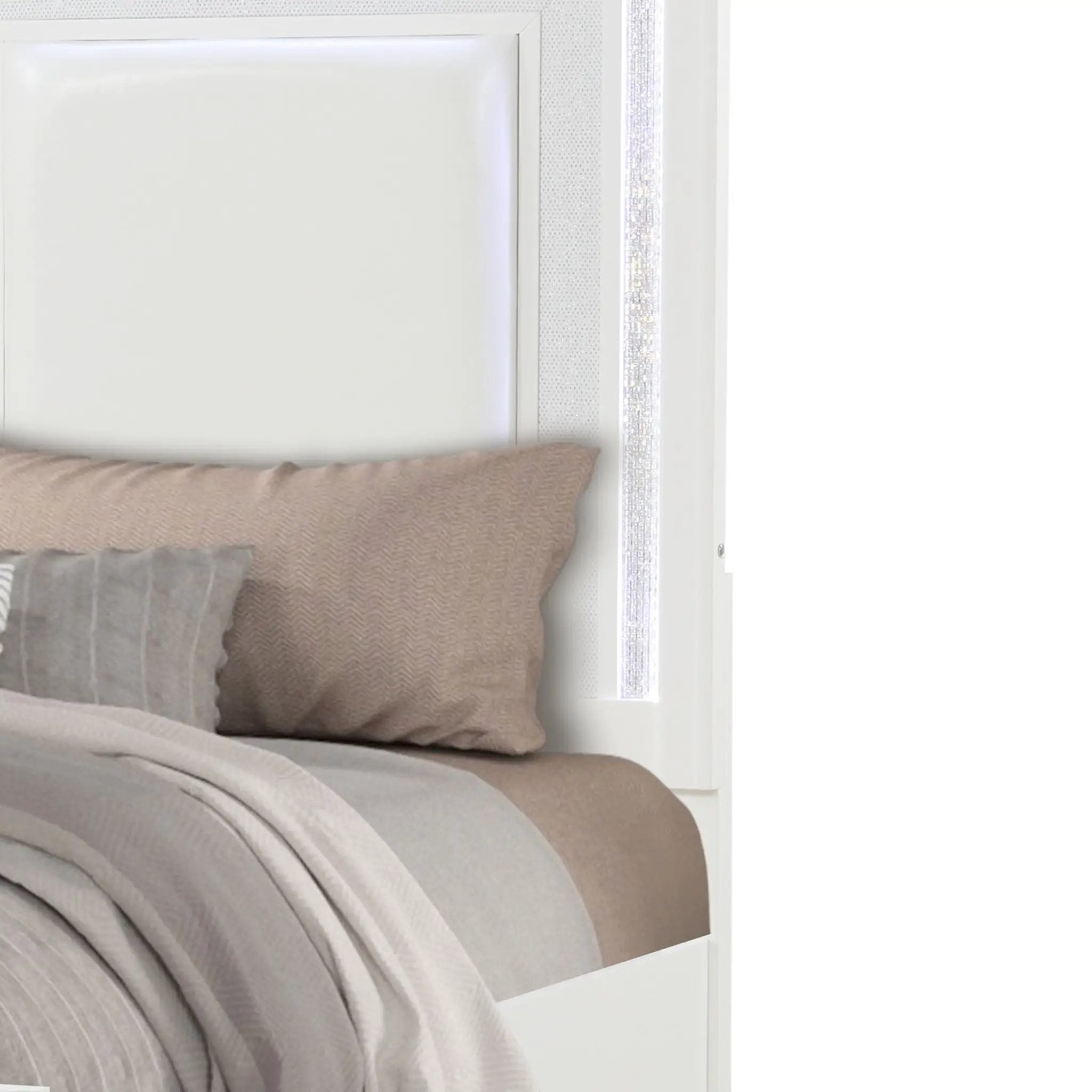 Abigale - Bed & LED Lighting And 2 Drawer Storage Footboard by HouseOfZazla