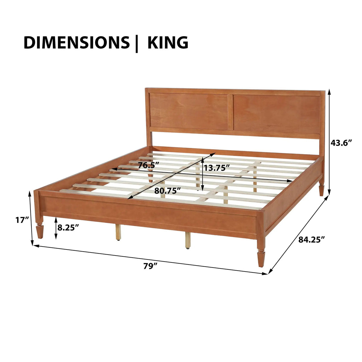 King Size Wood Platform Bed Frame by HouseOfZazla