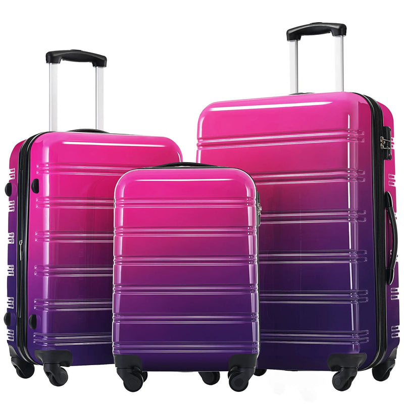 Hardshell Luggage Sets 3 Piece Gradient Color Expandable Suitcase With Spinner Wheels And Tsa Lock Lightweight 20" 24" 28" Available by HouseOfZazla