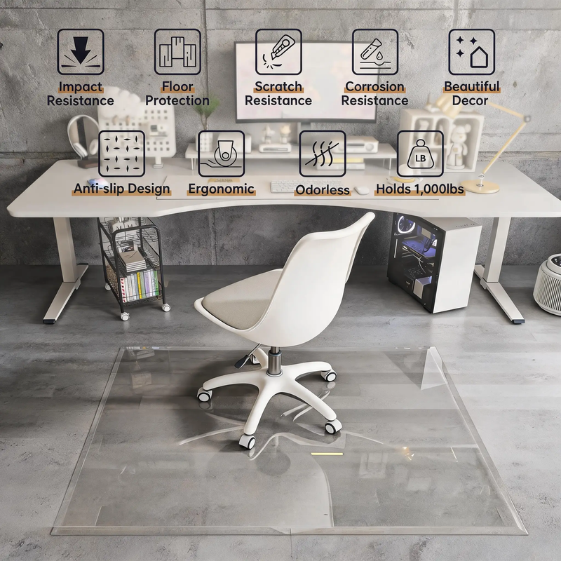 Tempered Glass Beveled Edge Chair Mat by HouseOfZazla