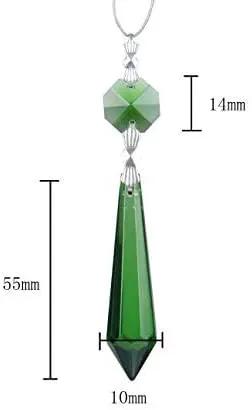 HDCRYSTALGIFTS 25pcs 55mm Green Crystal Icicle Pendant Chandelier Prisms Drops Lamp Candle Holders Curtain DIY Parts by GreenHaven Gardens