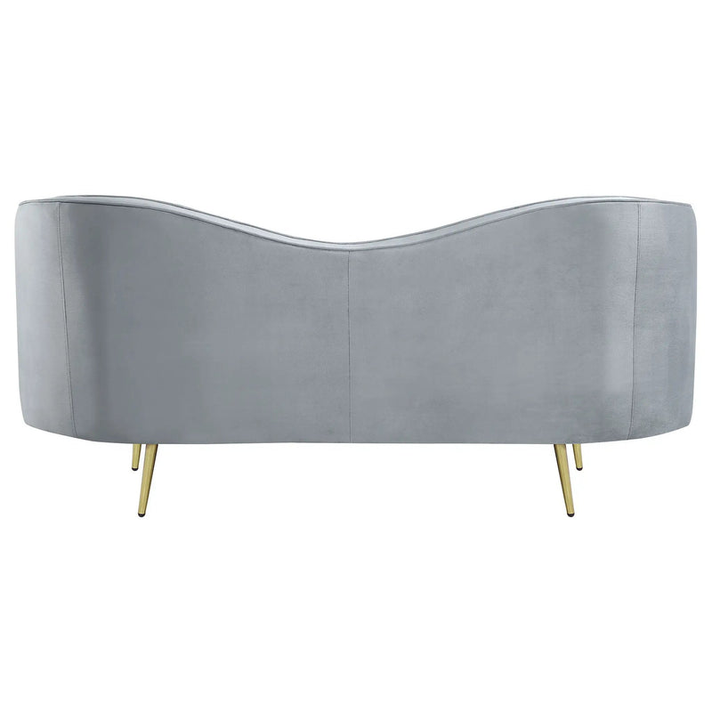 Sophia Upholstered Channel Tufted Loveseat Grey by Unique Piece Furniture