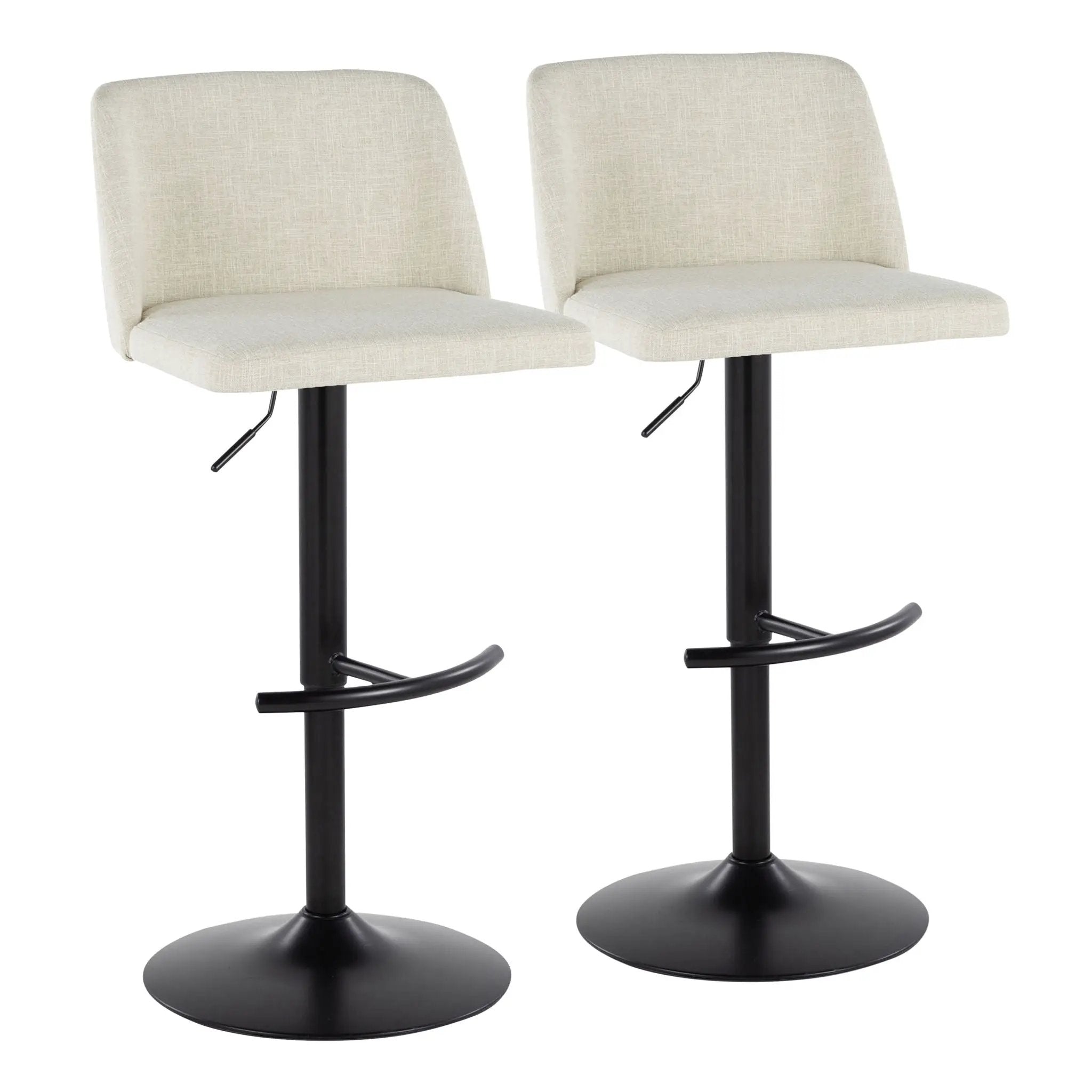 Toriano - Contemporary Adjustable Barstool Swivel With Rounded T Footrest (Set of 2) by Unique Piece Furniture