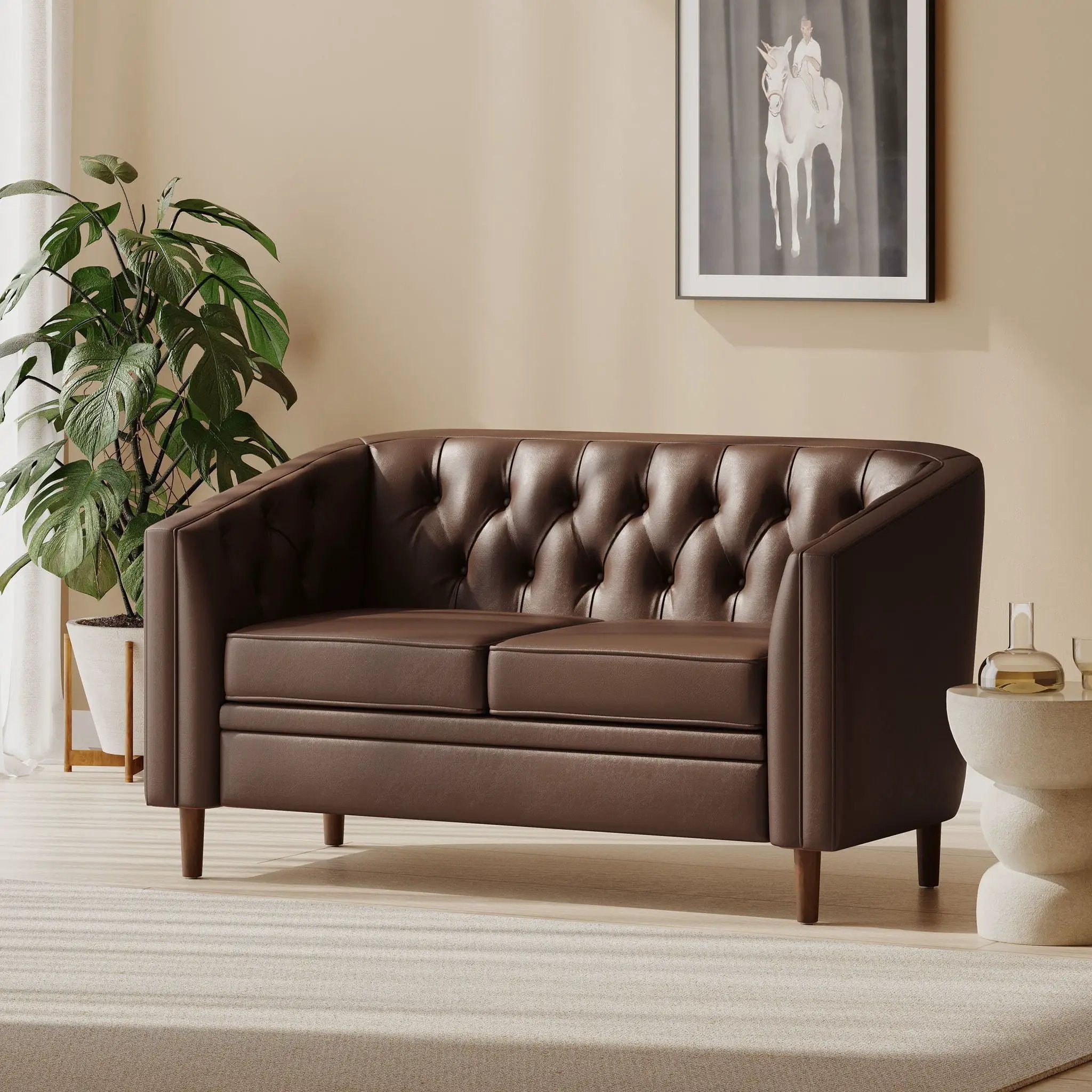 Sophisticated Loveseat With Diamond Stitched Detailing by HouseOfZazla