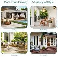 FENCY Metal Privacy Screen with Stand 72" H×47" W Outdoor Freestanding Privacy Panels, Arched Outdoor Privacy Screen for Deck Patio Balcony(Black-Louvered) by GreenHaven Gardens