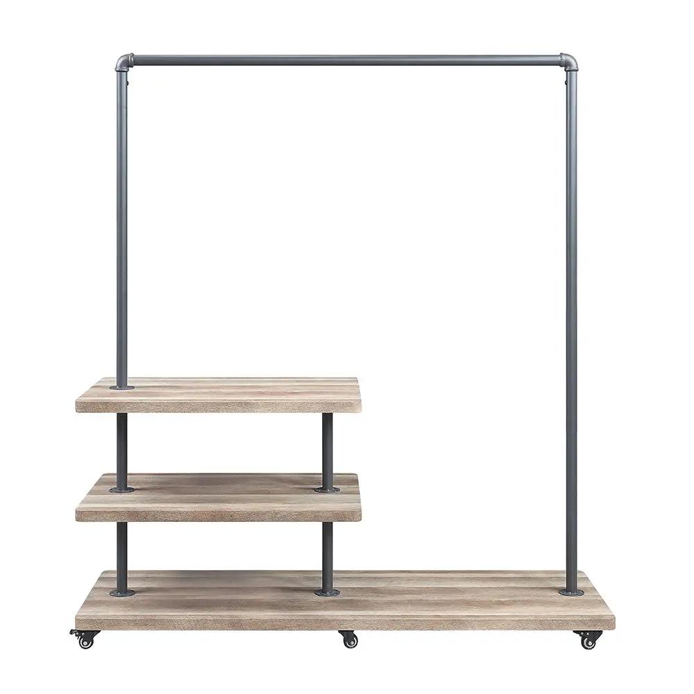 Brantley - 66" Hanger Rack - Oak & Sandy Gray by Unique Piece Furniture
