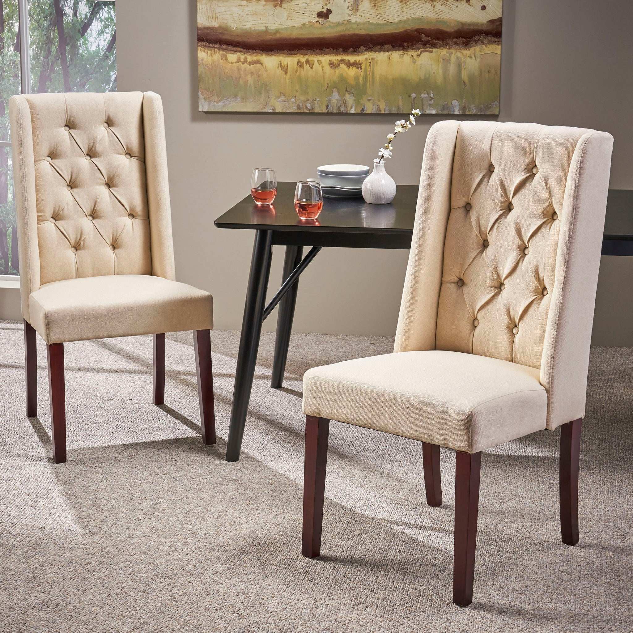 Sophisticated Tufted Dining Chair With High Back Design by HouseOfZazla