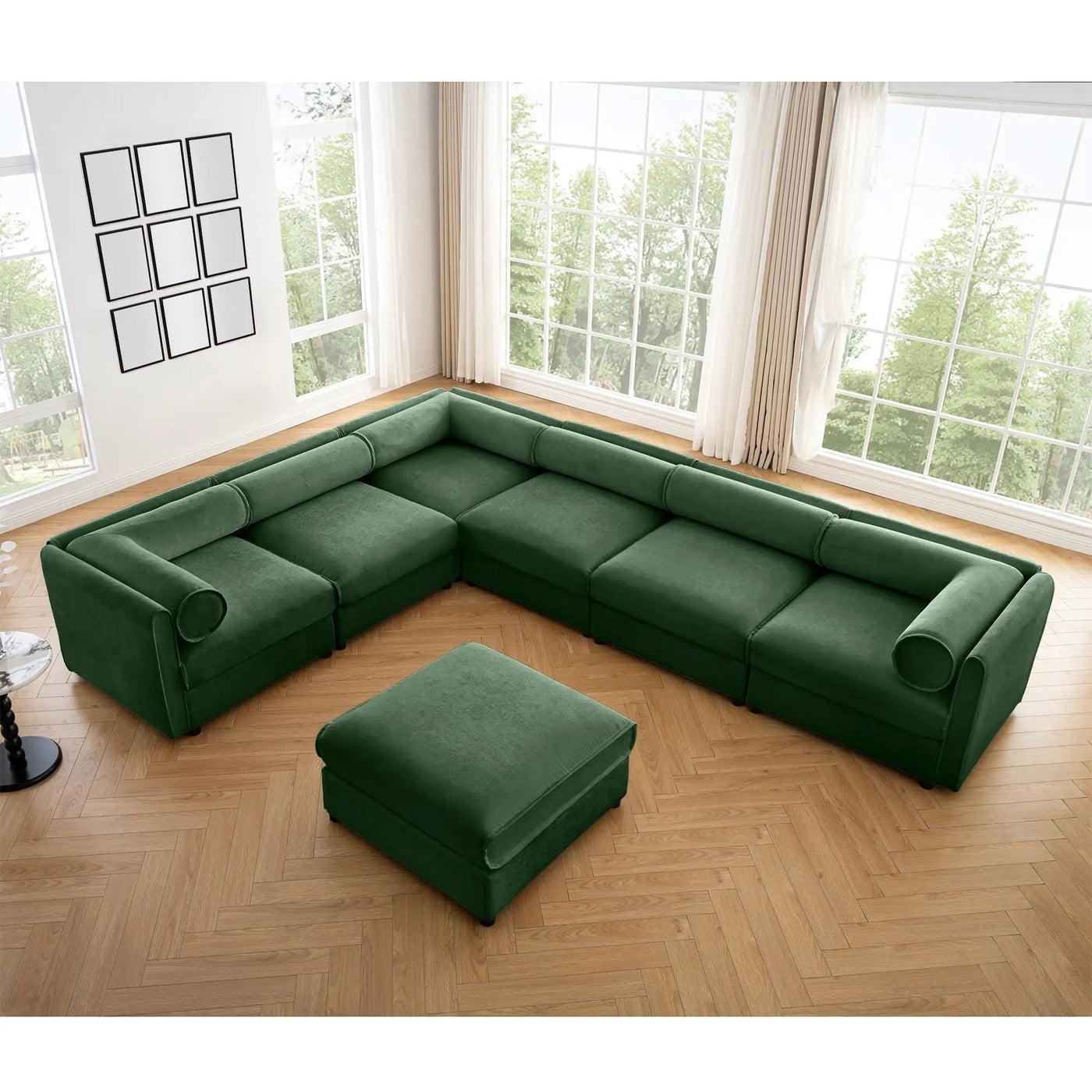 Contemporary Elegant Sofa With Storage And Ottoman by Unique Piece Furniture