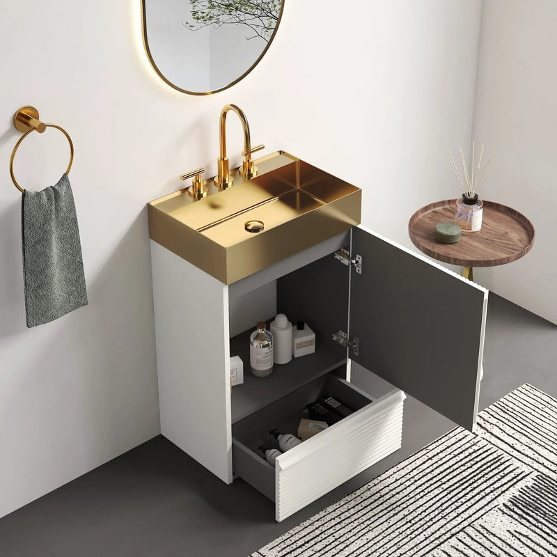 Gada 20" Striped Velvet Bathroom Vanity by HouseOfZazla