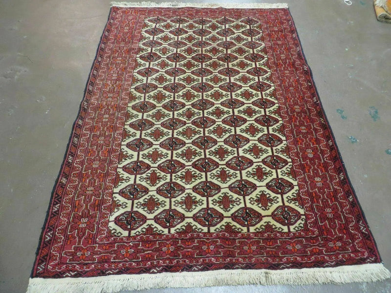 4' X 6' Handmade Finely Knotted Pakistan Turkoman Bokhara Wool Rug Nice by Jewel Rugs