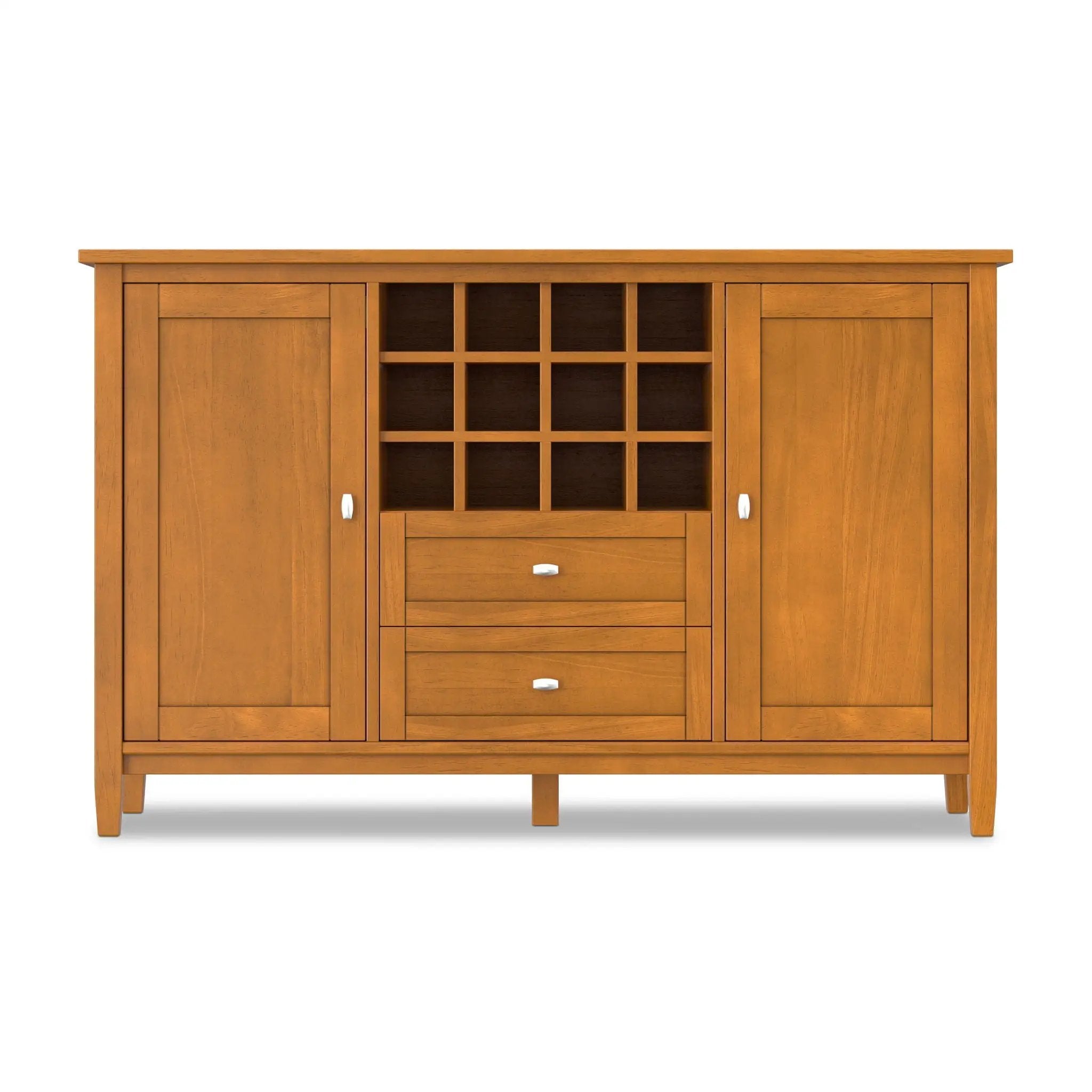 Warm Shaker - Storage Cabinet With Wine Rack - Brown by HouseOfZazla