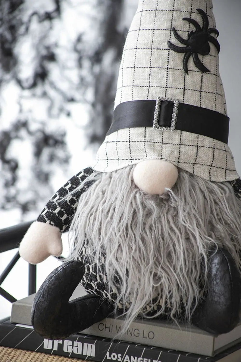 Sitting Gnome With Hat Spider, For Halloween Decor by HouseOfZazla