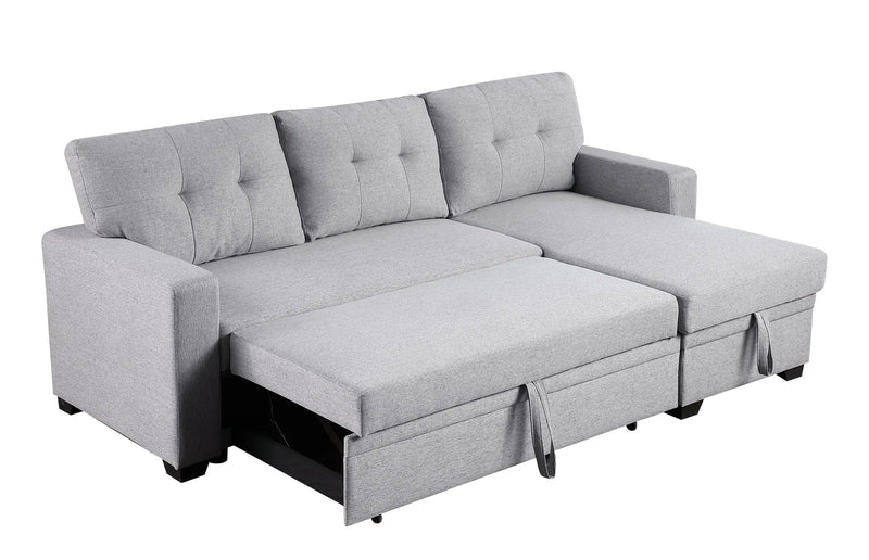Upholstered Pull Out Sectional Sofa With Chaise by HouseOfZazla