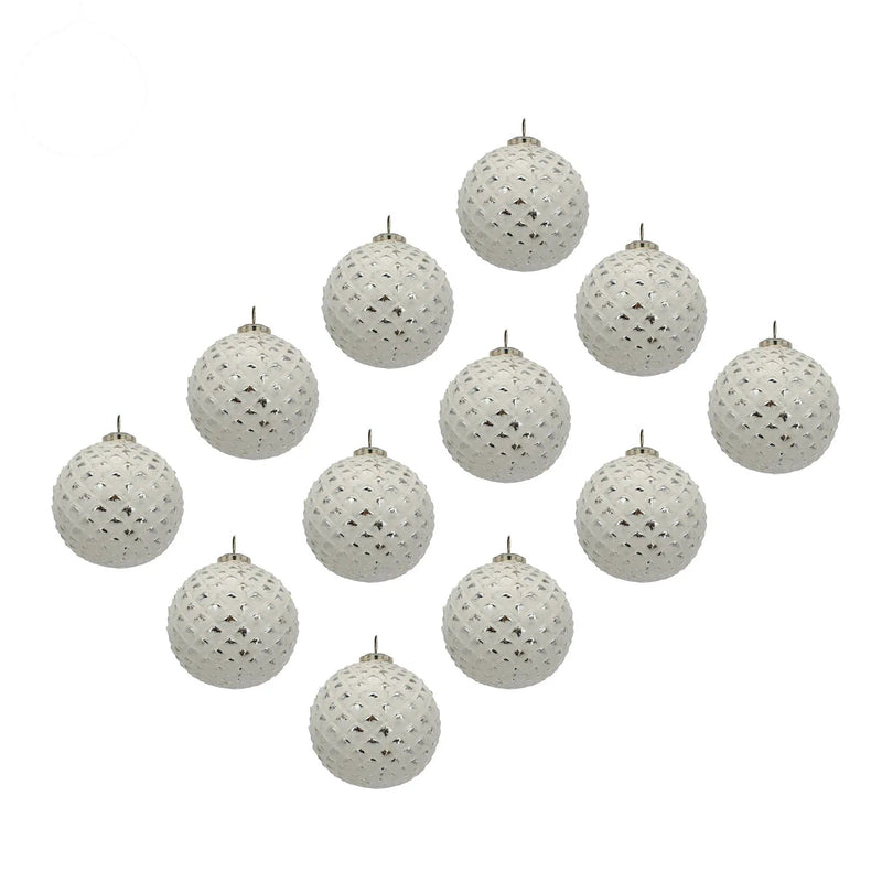 Christmas Ball Ornaments, Decorative Hanging Ball Christmas Tree Ornaments, For Holiday Party Decorations (Set of 12) - White by Unique Piece Furniture