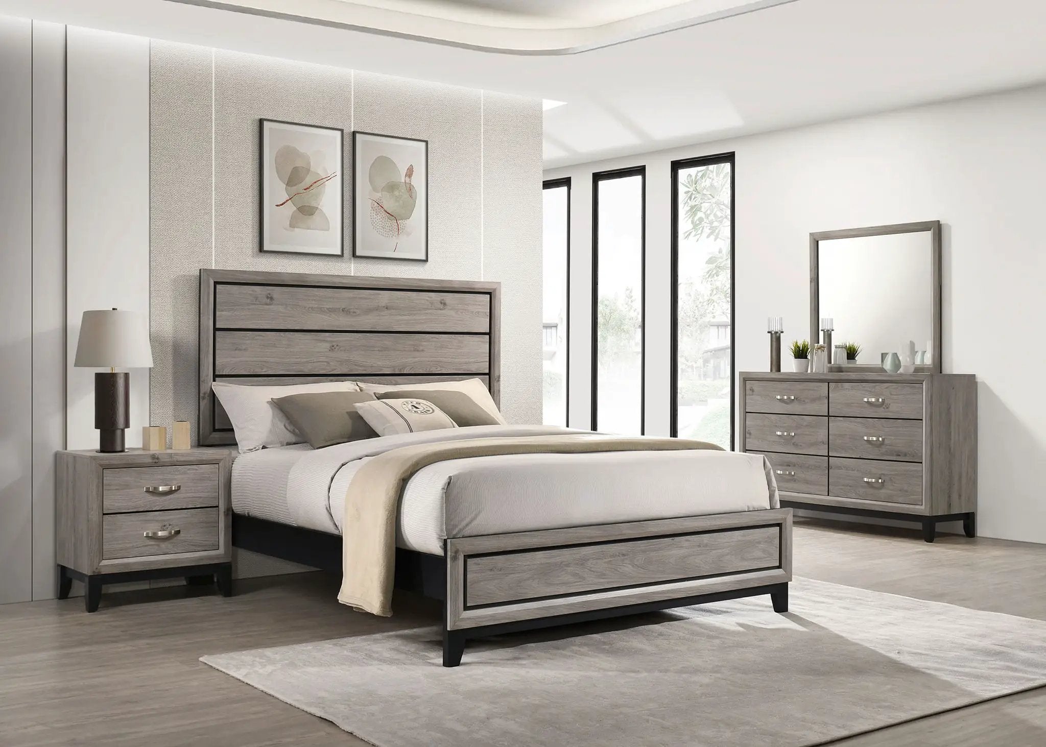 Watson Four-piece Eastern King Bedroom Set Light Taupe by Unique Piece Furniture