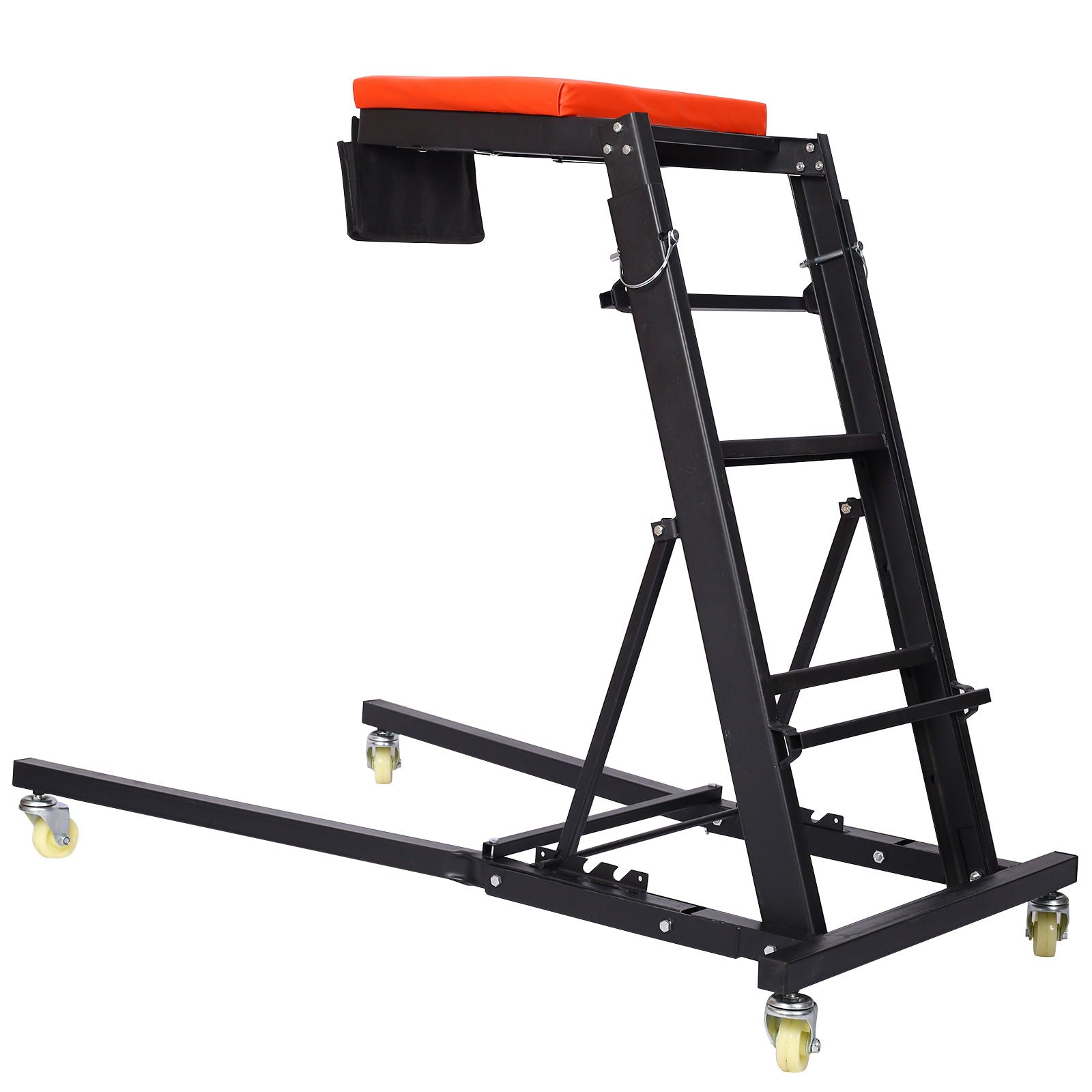 Heavy Duty Foldable Rolling Engine Top Creeper With Padded Deck And Locking Casters - Black by HouseOfZazla