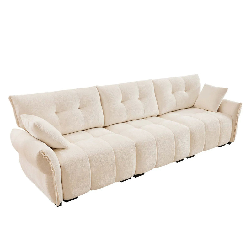Modern Sofa & Pillows, Textured Cover, High Rebound Cushions by HouseOfZazla