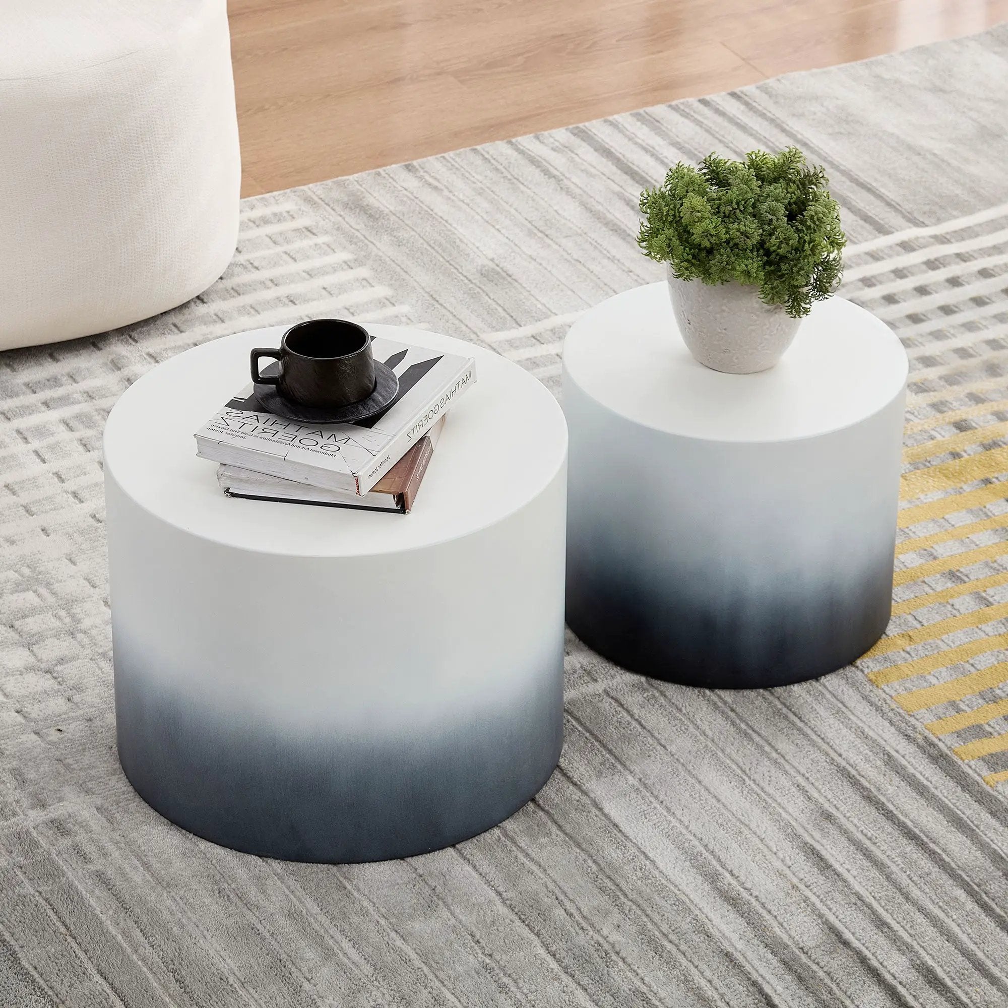 MDF with Ash/Oak/Walnut Veneer Nesting Table Set of 2 by HouseOfZazla
