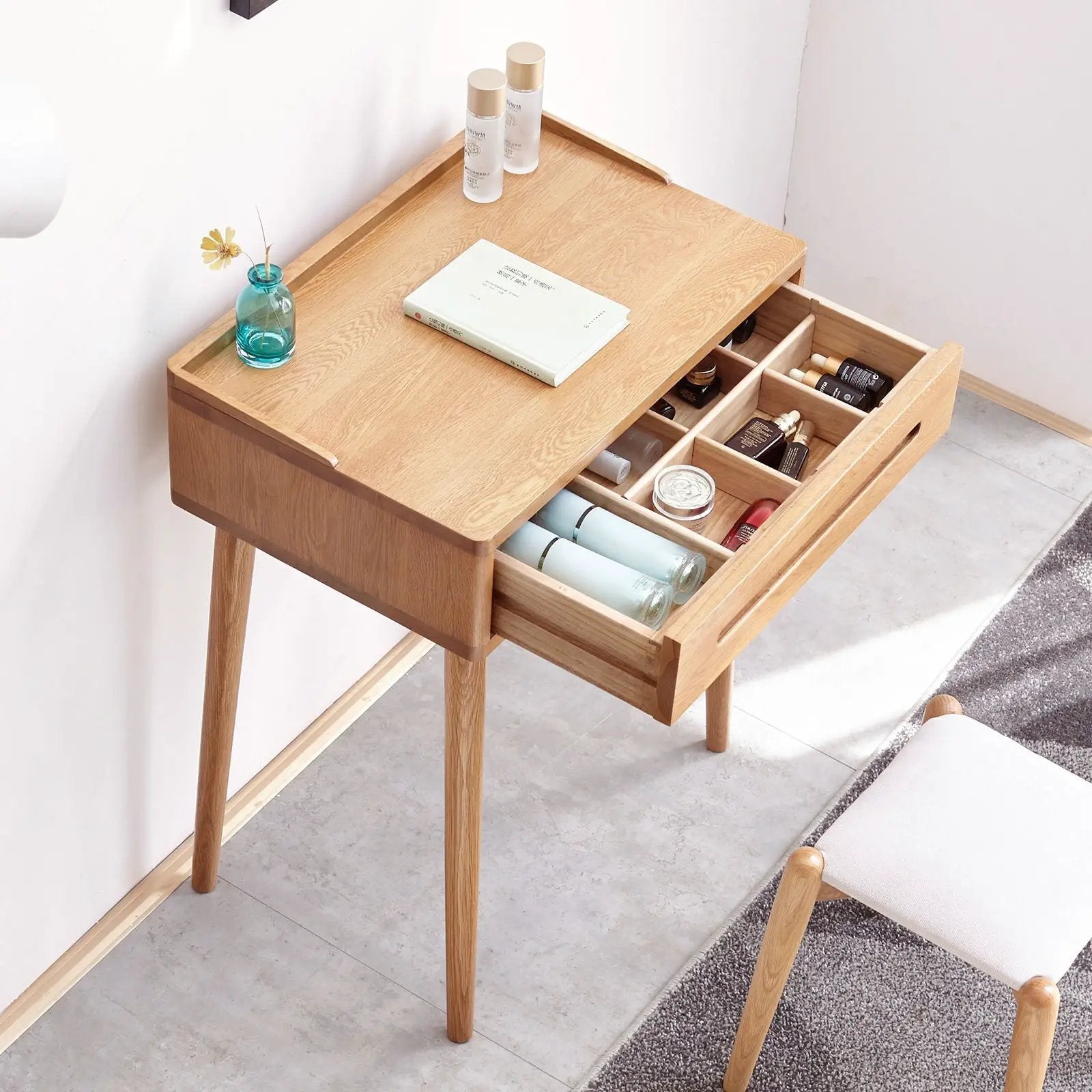 Dresser Bistro Table, 100% Solid Table Table Desk Top Table Dresser Compact Dresser Accessories Storage Drawer Natural Wood - Oak by HouseOfZazla