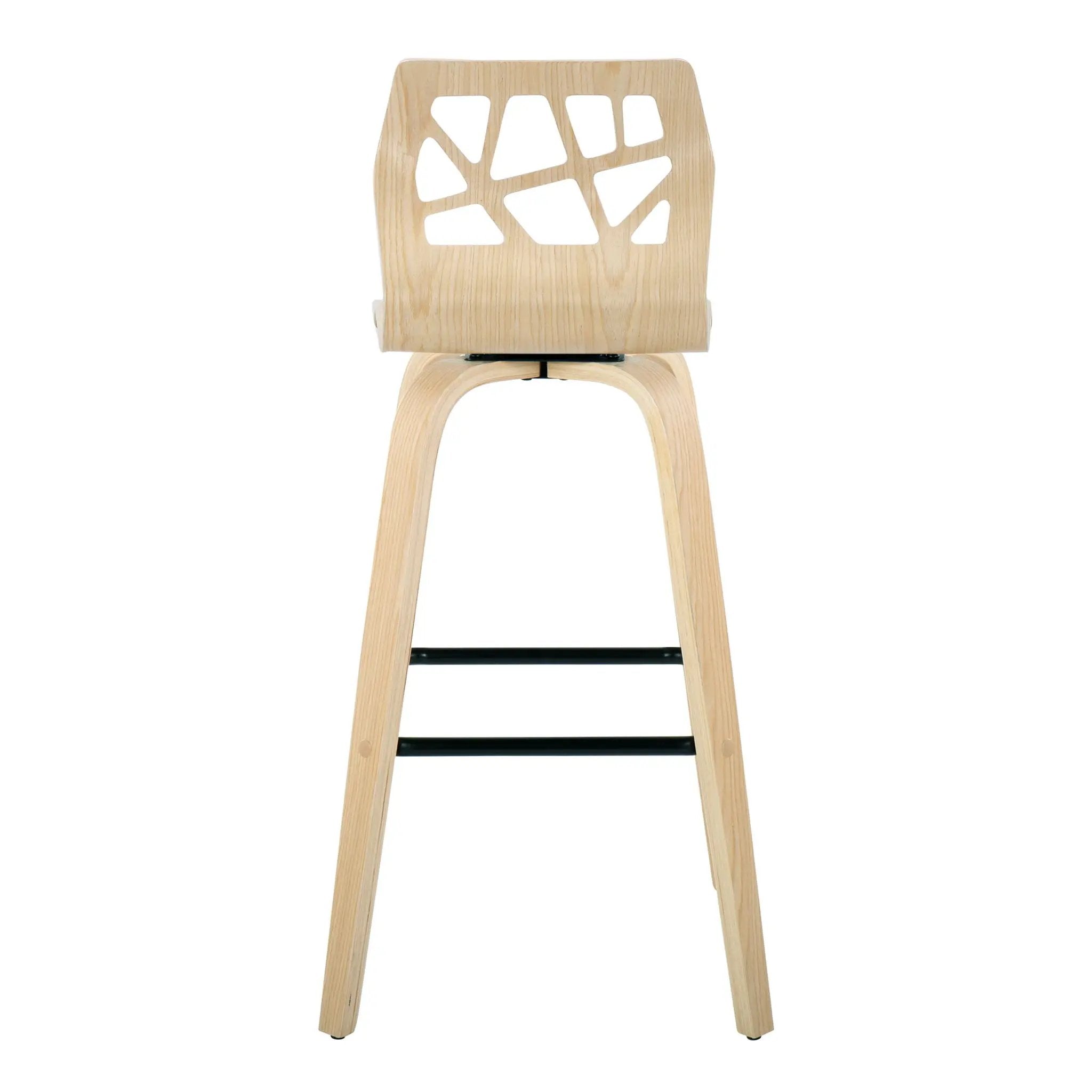 Folia - Contemporary Fixed Height Stool With Swivel With Square Footrest (Set of 2) by Unique Piece Furniture