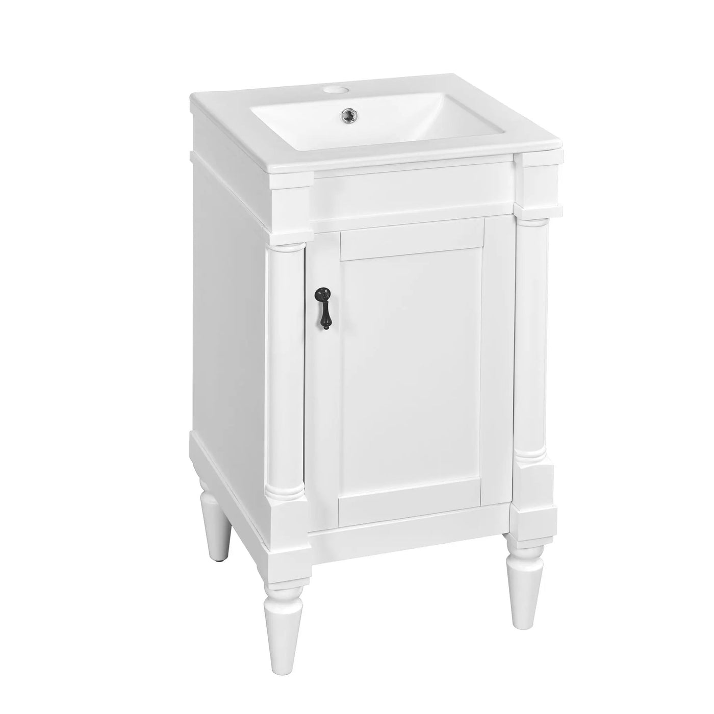 Bathroom Vanity With Sink, Storage Cabinet With Door, Drop In Sink, Compact Freestanding Design by Unique Piece Furniture