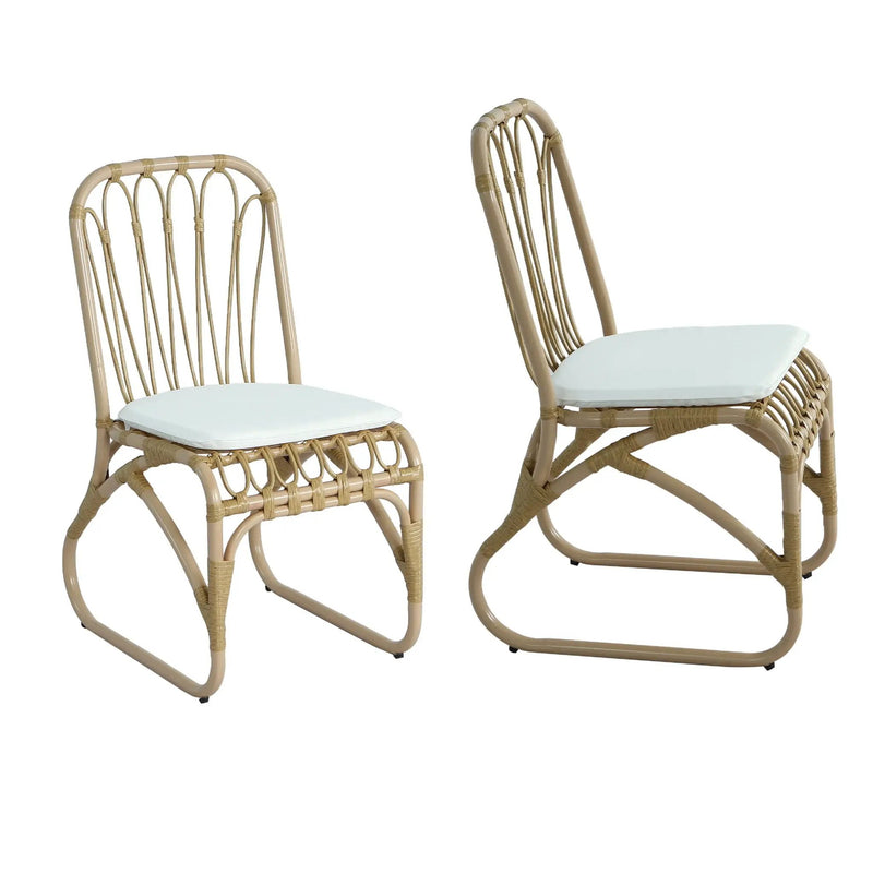 Outdoor Wicker Dining Chairs With Washable Cushions (Set of 2) by HouseOfZazla