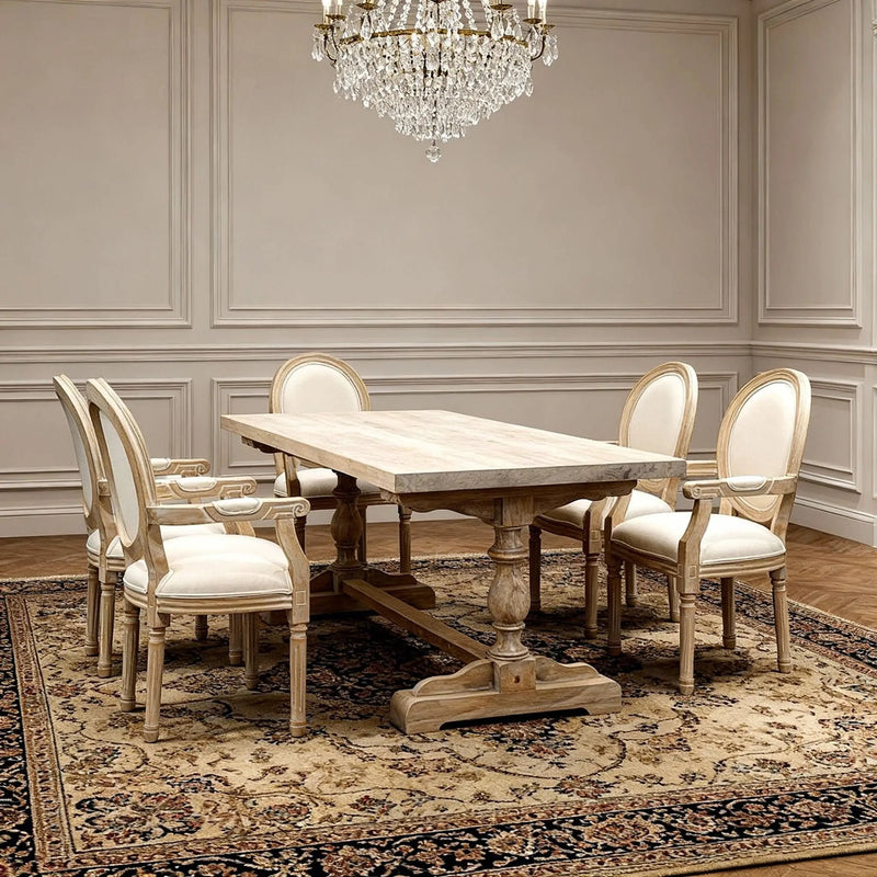 French Vintage Upholstered Fabric Dining Armchair (Set of 2) by HouseOfZazla