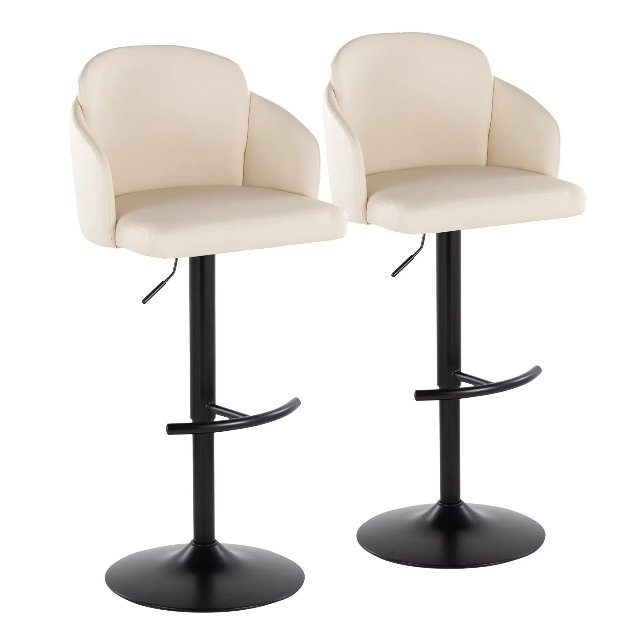 Dahlia - Contemporary Adjustable Barstool With Swivel With Rounded T Footrest (Set of 2) by Unique Piece Furniture