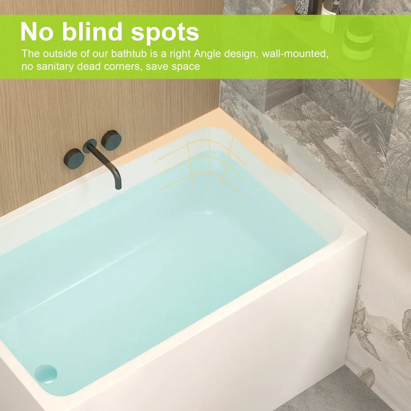 Freestanding Bathtub With Drain, Rectangular Shape