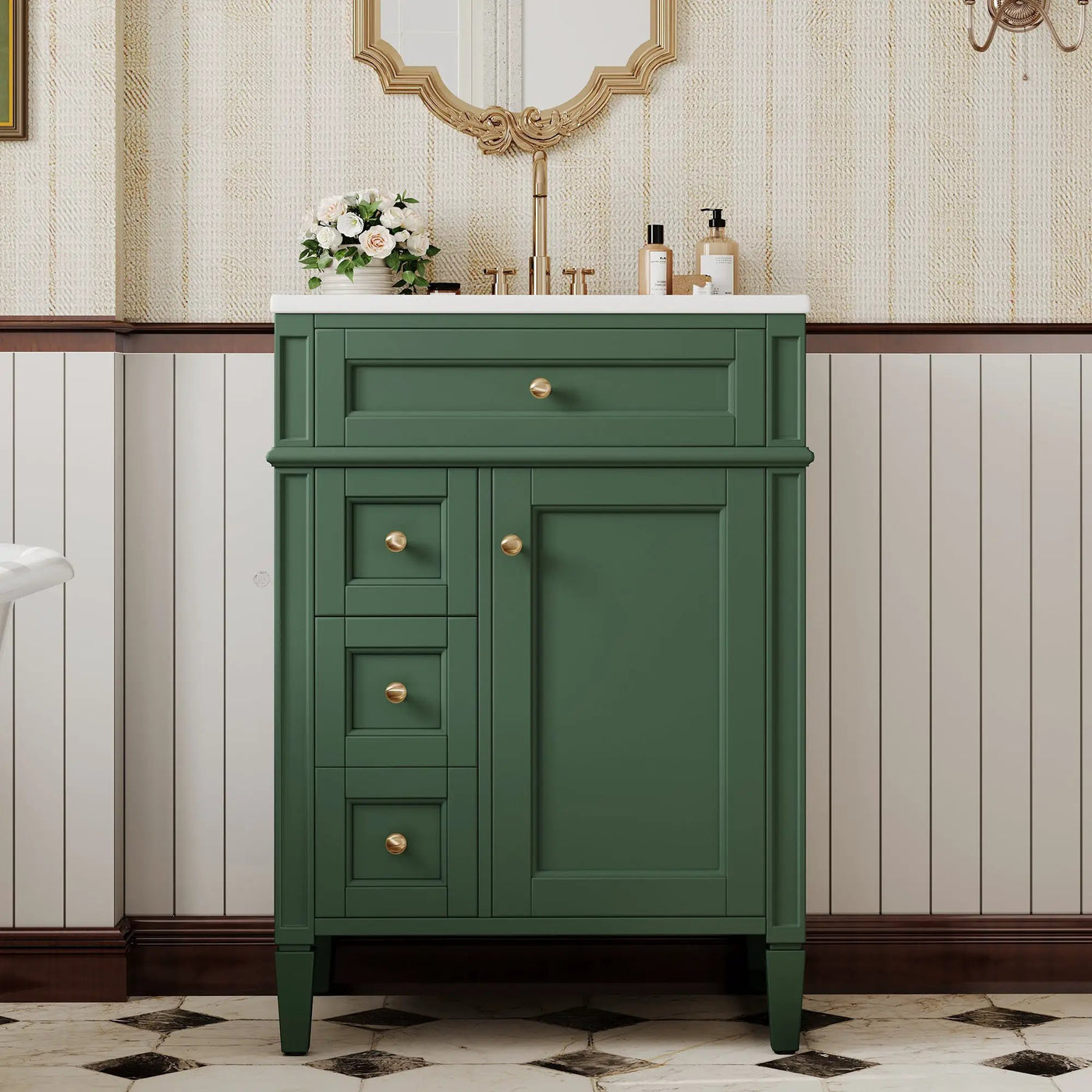 24'' Bathroom Vanity with Top Sink and Storage Cabinet by HouseOfZazla